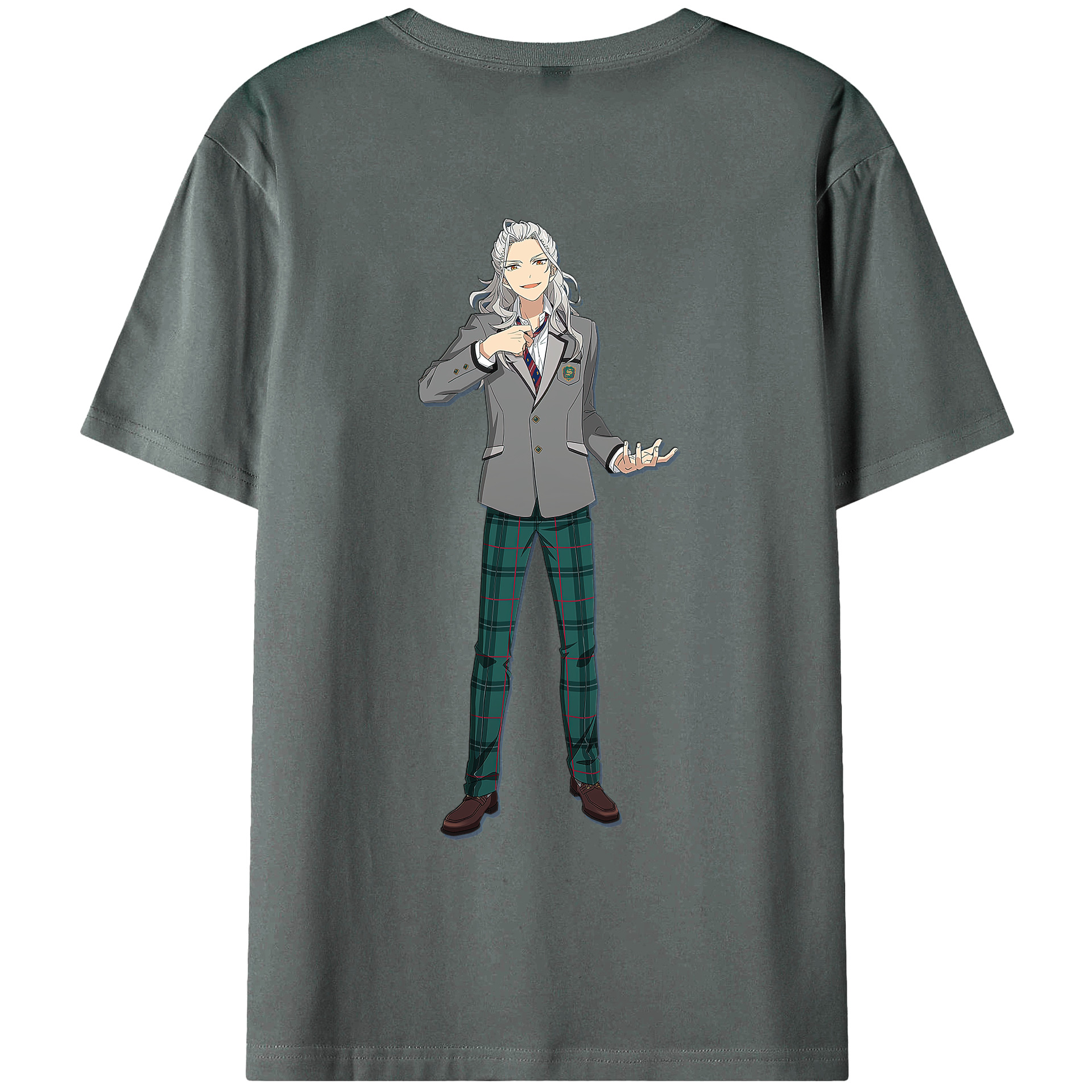 （画像用） あんさんぶるスターズ! Ensemble Stars 綿100％ メンズ半袖Tシャツ（バックプリント） 通気性